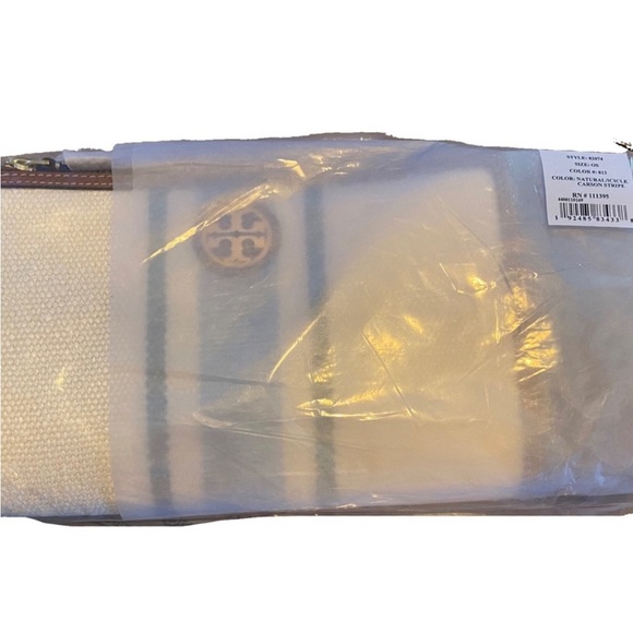 NEW! NIB! Tory Burch Carson Striped Crossbody Bag- Natural/icicle Carson - Picture 6 of 7